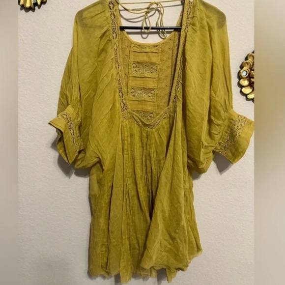 Free People One Finley Tunic in Dried Palm sz L $168R EUC - Picture 6 of 7